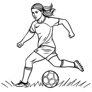 Alex Morgan Kicking the Ball Coloring Page | Alex Morgan coloring page