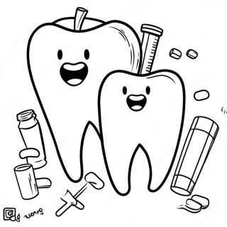 Dental Health Teeth Coloring Page | Dental Health Teeth coloring page