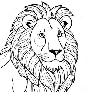 Realistic Lion Coloring Page | Realistic Animal coloring page