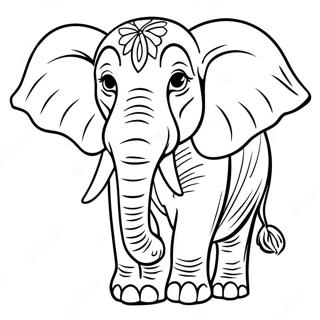 Majestic Elephant Coloring Page | Realistic Animal coloring page