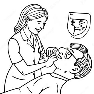 Happy Chiropractor Adjusting Patient Coloring Page | Chiropractic coloring page