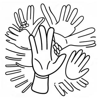 Colorful ASL Hand Signs Coloring Page | ASL Alphabet coloring page