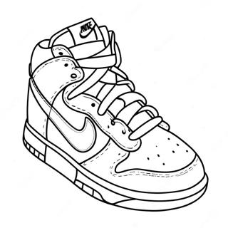 Nike Dunk Classic Sneakers Coloring Page | Nike Dunk coloring page