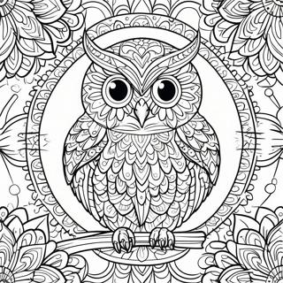 Intricate Owl Mandala Coloring Page | Owl for Adults coloring page