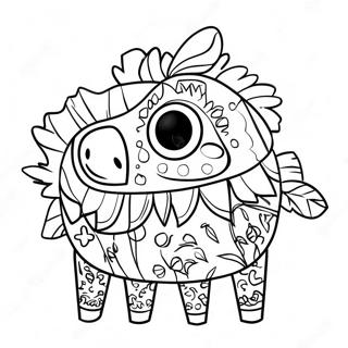 Colorful Piñata Coloring Page | Pinata coloring page