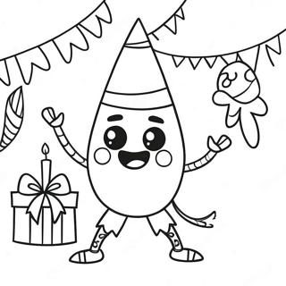 Happy Piñata at a Birthday Party Coloring Page | Pinata coloring page
