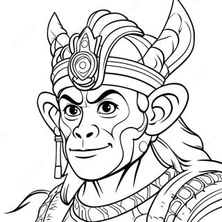 Monkey King Coloring Page | Monkey King coloring page