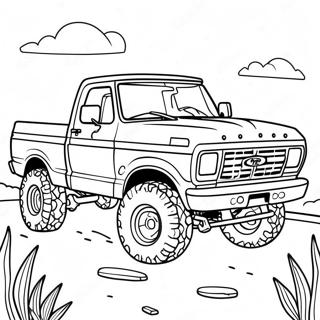 Ford F250 Off-Road Adventure Coloring Page | Ford F250 coloring page