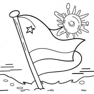 Chile Flag Coloring Page | Chile coloring page
