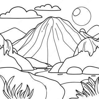 Chilean Landscape Coloring Page | Chile coloring page
