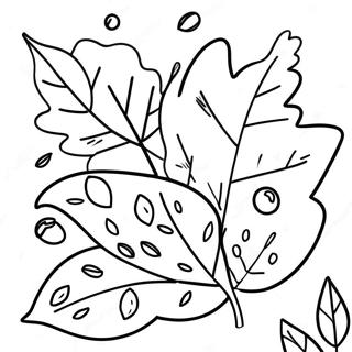 Cute November Leaves Coloring Page | Cute November coloring page