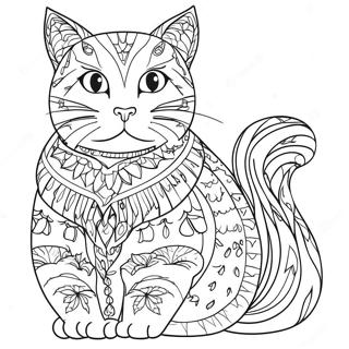 Cat Coloring Page for Adults | Cat for Adults coloring page