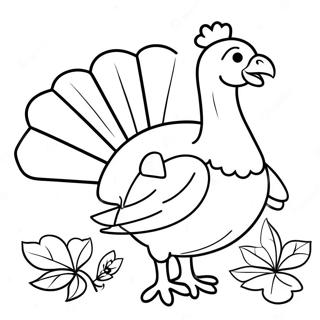 Adorable Thanksgiving Turkey Coloring Page | Cute November coloring page