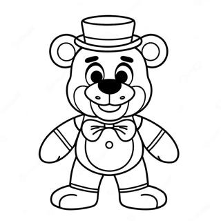 Toy Freddy with a Happy Smile Coloring Page | Toy Freddy coloring page