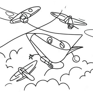 Colorful Flyers in the Sky Coloring Page | Flyers coloring page