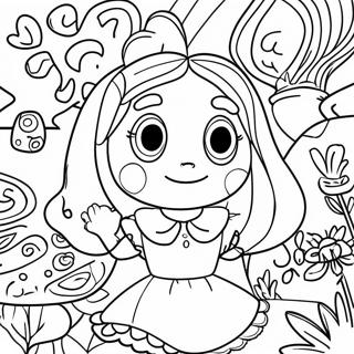 Alice im Wunderland Trippy Ausmalbild | Alice im Wunderland Trippy Ausmalbild
