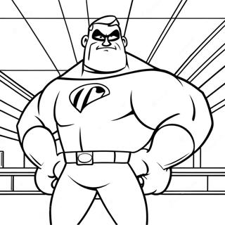 Mr. Incredible Flexing Muscles Coloring Page | Incredibles 2 coloring page