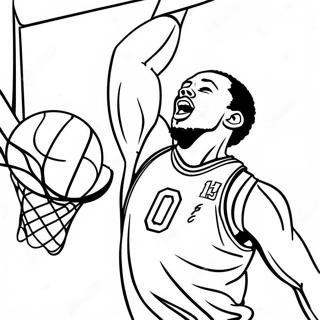 Mavericks Basketball Player Dunking Coloring Page | Dallas Mavericks coloring page