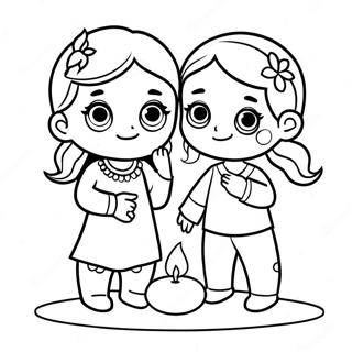 Kindergarten Diwali Coloring Page | Kindergarten Diwali coloring page