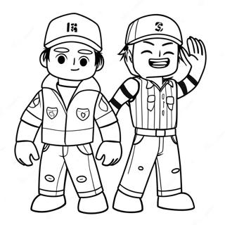 Jailbreak Roblox Characters Coloring Page | Jailbreak Roblox coloring page