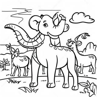 Majestic Savanna Animals Coloring Page | Savanna coloring page