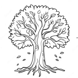 Fall Tree Outline Coloring Page | Fall Tree Outline coloring page