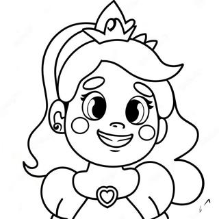 Smiling Princess Peach Face Coloring Page | Princess Peach Face coloring page