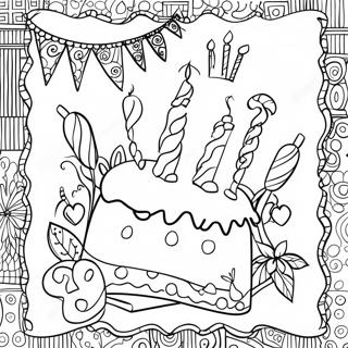 Colorful Birthday Cards Coloring Page | Cards coloring page