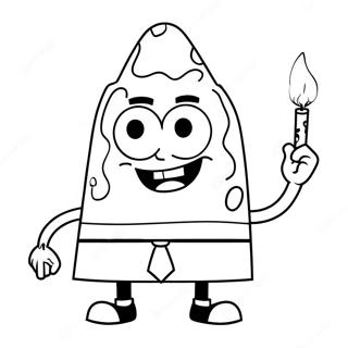 Chill SpongeBob with a Joint Coloring Page | SpongeBob Stoner coloring page