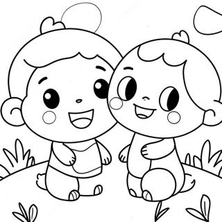 Cute Best Friends Laughing Coloring Page | Best Friends coloring page