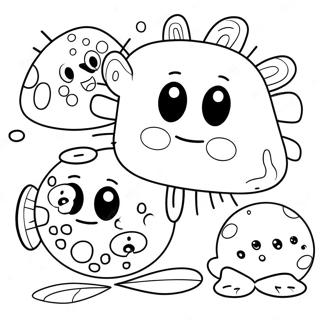 Cute Cartoon Germs Coloring Page | Germ coloring page