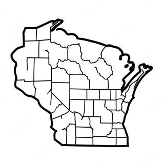 Wisconsin State Outline Coloring Page | Wisconsin coloring page
