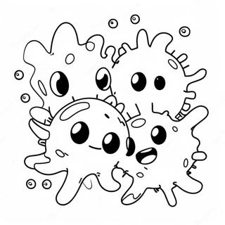 Happy Germs Playing Together Coloring Page | Germ for Preschoolers coloring page
