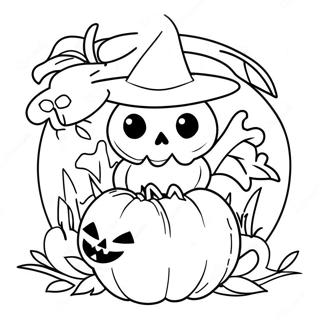 Ausmalbild für Erwachsene zu Halloween | Erwachsene Halloween Ausmalbild