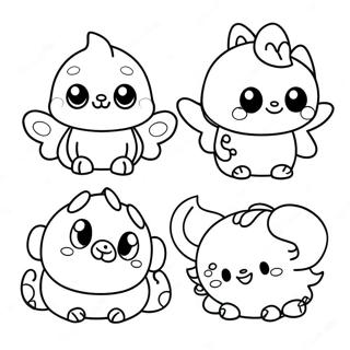 Cute Palworld Creatures Coloring Page | Palworld coloring page