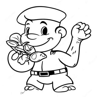 Popeye Eating Spinach Coloring Page | Popeye coloring page