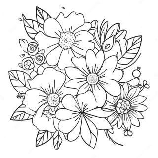 Bridal Shower Floral Decorations Coloring Page | Bridal Shower coloring page
