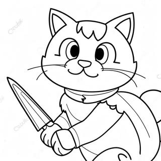 Gatto Guerriero Pagine da Colorare
