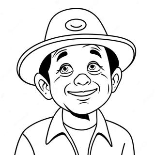 Chespirito with His Iconic Hat Coloring Page | El Chavo del Ocho coloring page