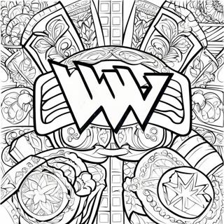 Colorful WWE Belt Design Coloring Page | WWE Belt coloring page
