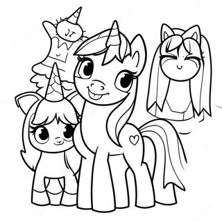 Twilight Sparkle with Friends Coloring Page | Twilight Sparkle coloring page