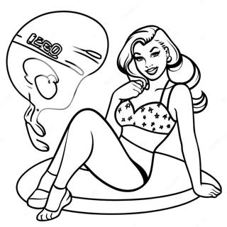 Vintage Pin Up Pige Malebøger