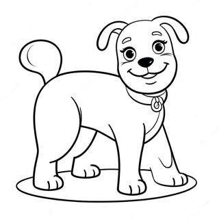 Barbie Dog Playing Fetch Coloring Page | Barbie Dog coloring page