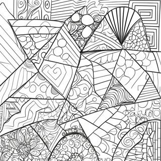 Colorful Triangle Patterns Coloring Page | Triangle coloring page