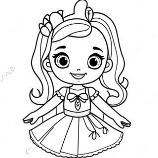 Ruby from Rainbow High with Sparkling Dress Coloring Page | Rainbow High Ruby coloring page
