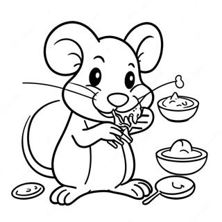 Remy the Rat Cooking Coloring Page | Ratatouille coloring page