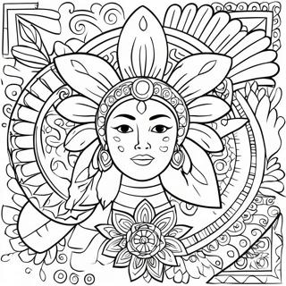 Hispanic Cultural Symbols Coloring Page | Hispanic coloring page