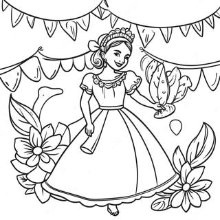 Festive Hispanic Fiesta Coloring Page | Hispanic coloring page