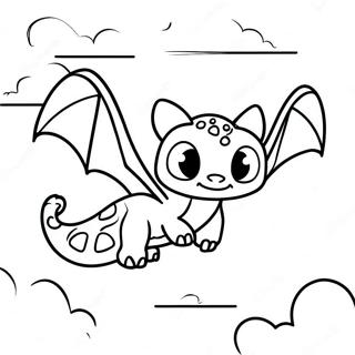 Toothless Flying in the Sky Coloring Page | Toothless coloring page