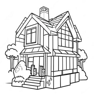 Minecraft House Coloring Page | Minecraft House coloring page